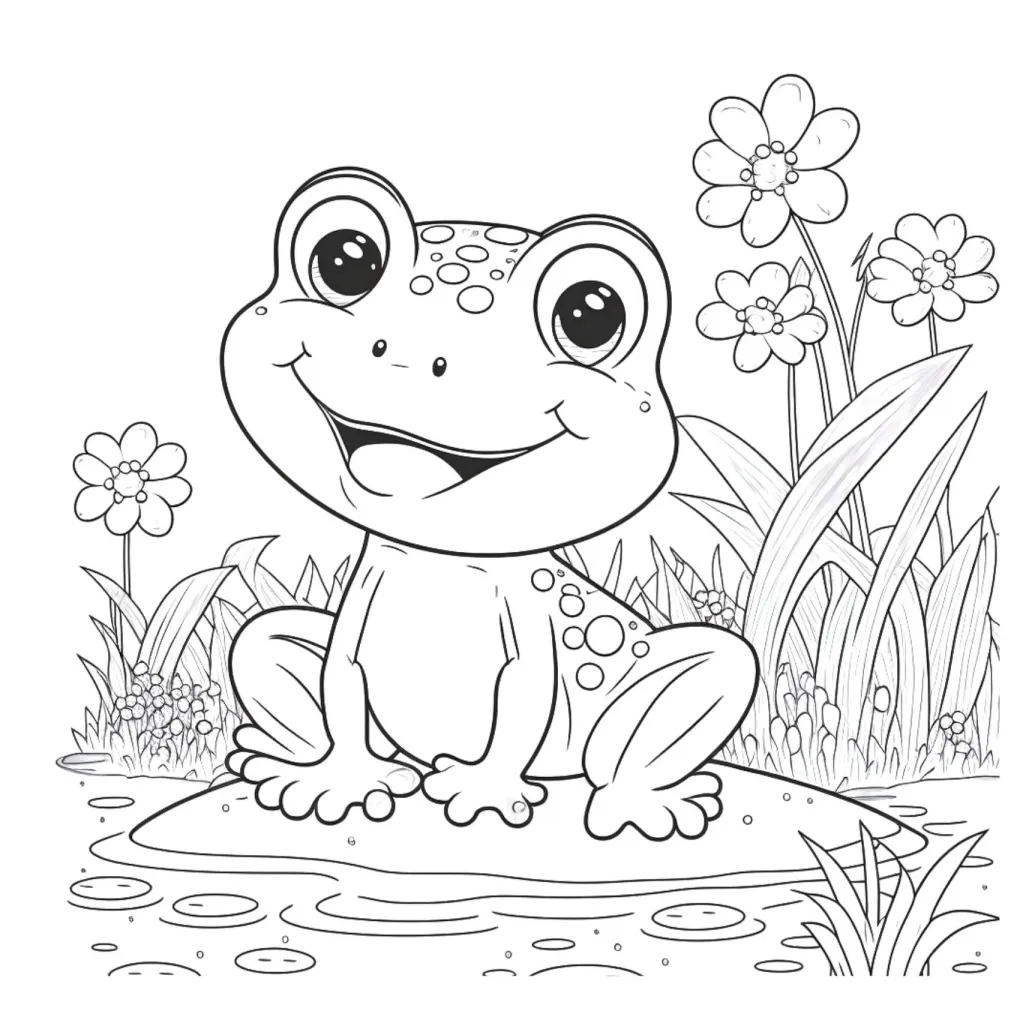 Frog coloring page (3)