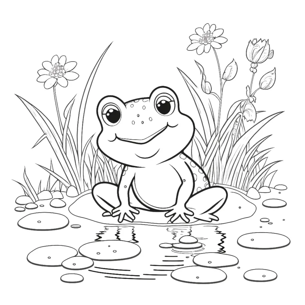 Frog coloring page (8)