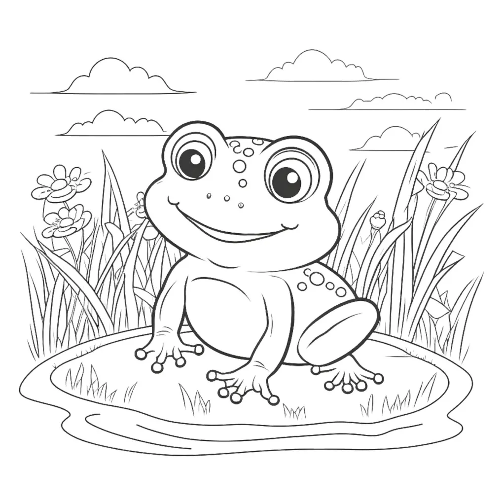 Frog coloring page (9)