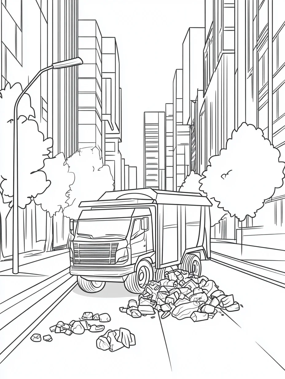 Garbage Truck coloring page (16)