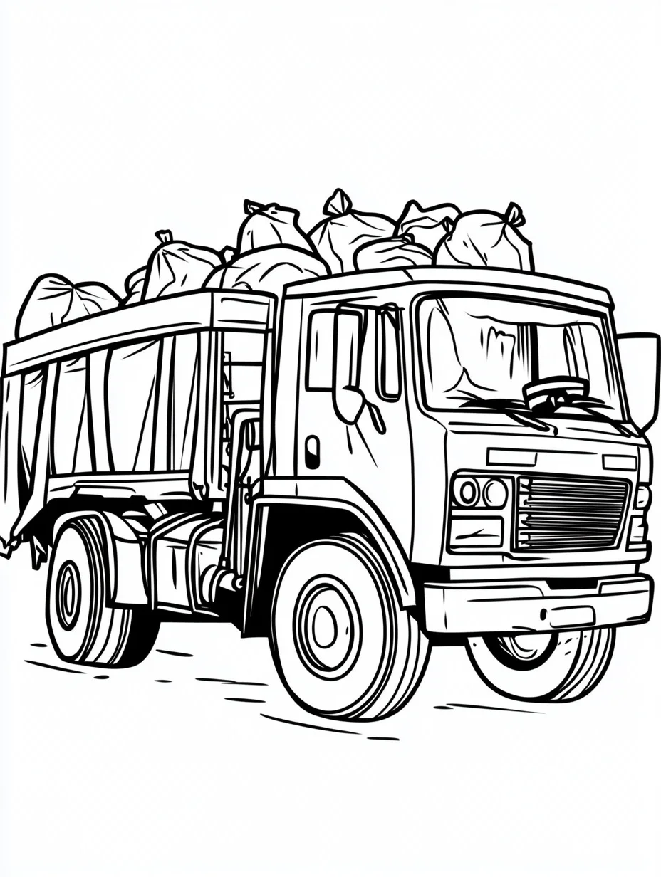 Garbage Truck coloring page (3)