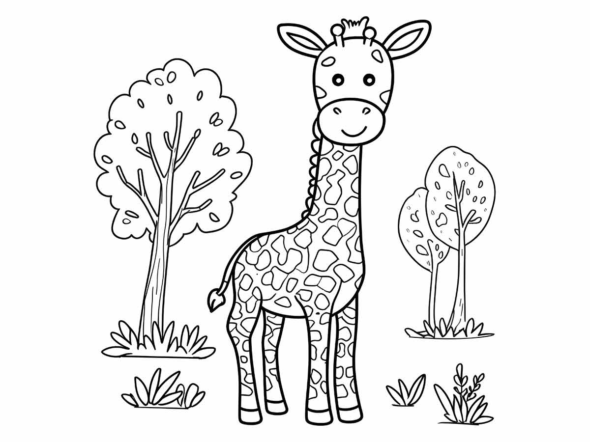 Giraffe coloring page (48)