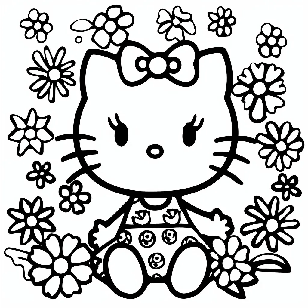 Hello Kitty Coloring Page (1)