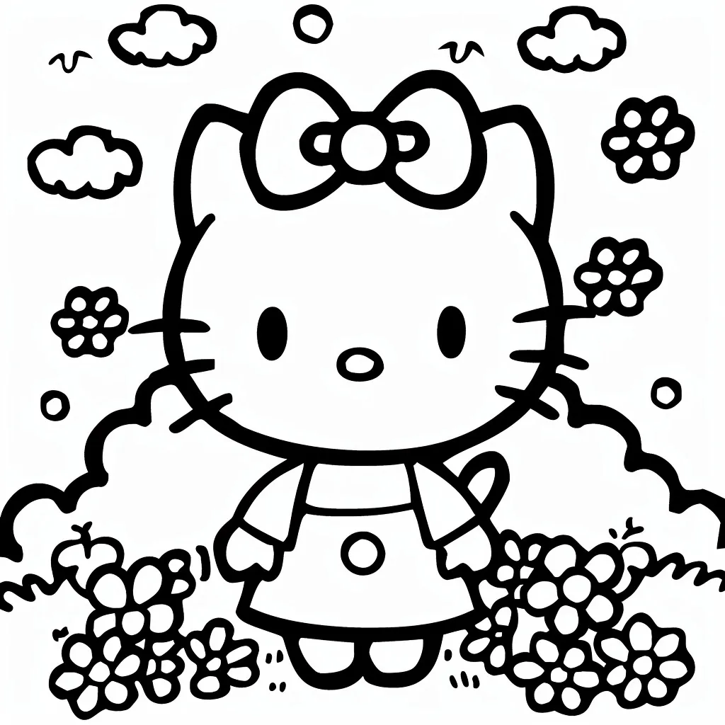 Hello Kitty Coloring Page (2)