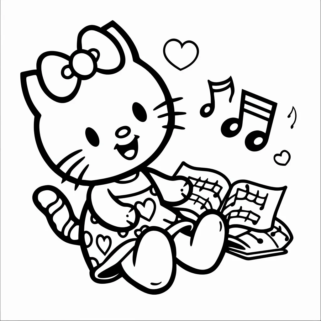 Hello Kitty Coloring Page (3)