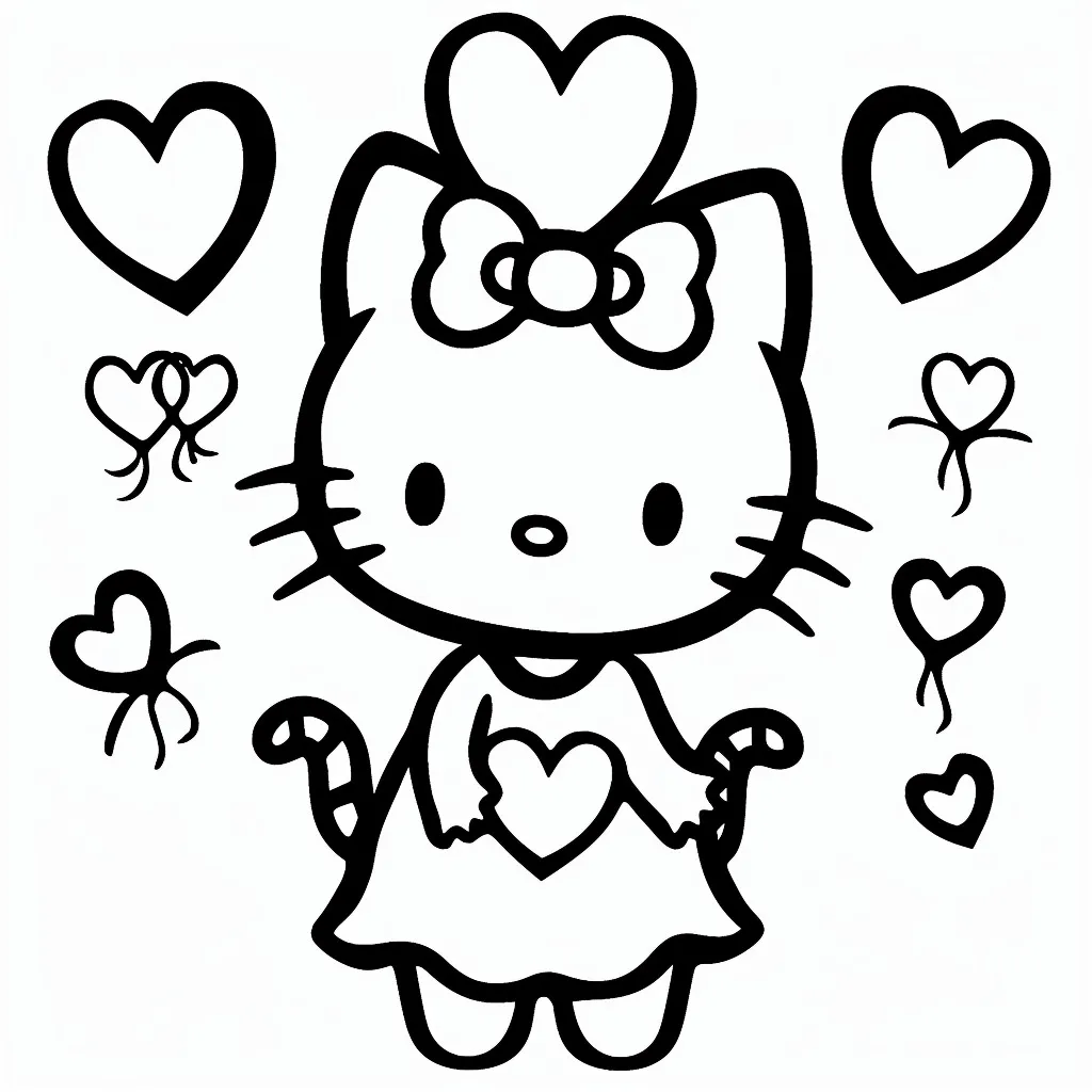 Hello Kitty Coloring Page (9)