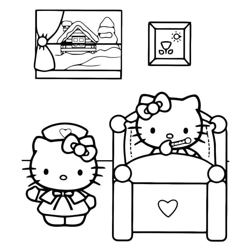 Hello Kitty coloring page (1)