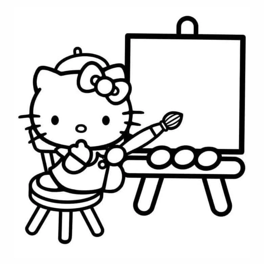 Hello Kitty coloring page (2)