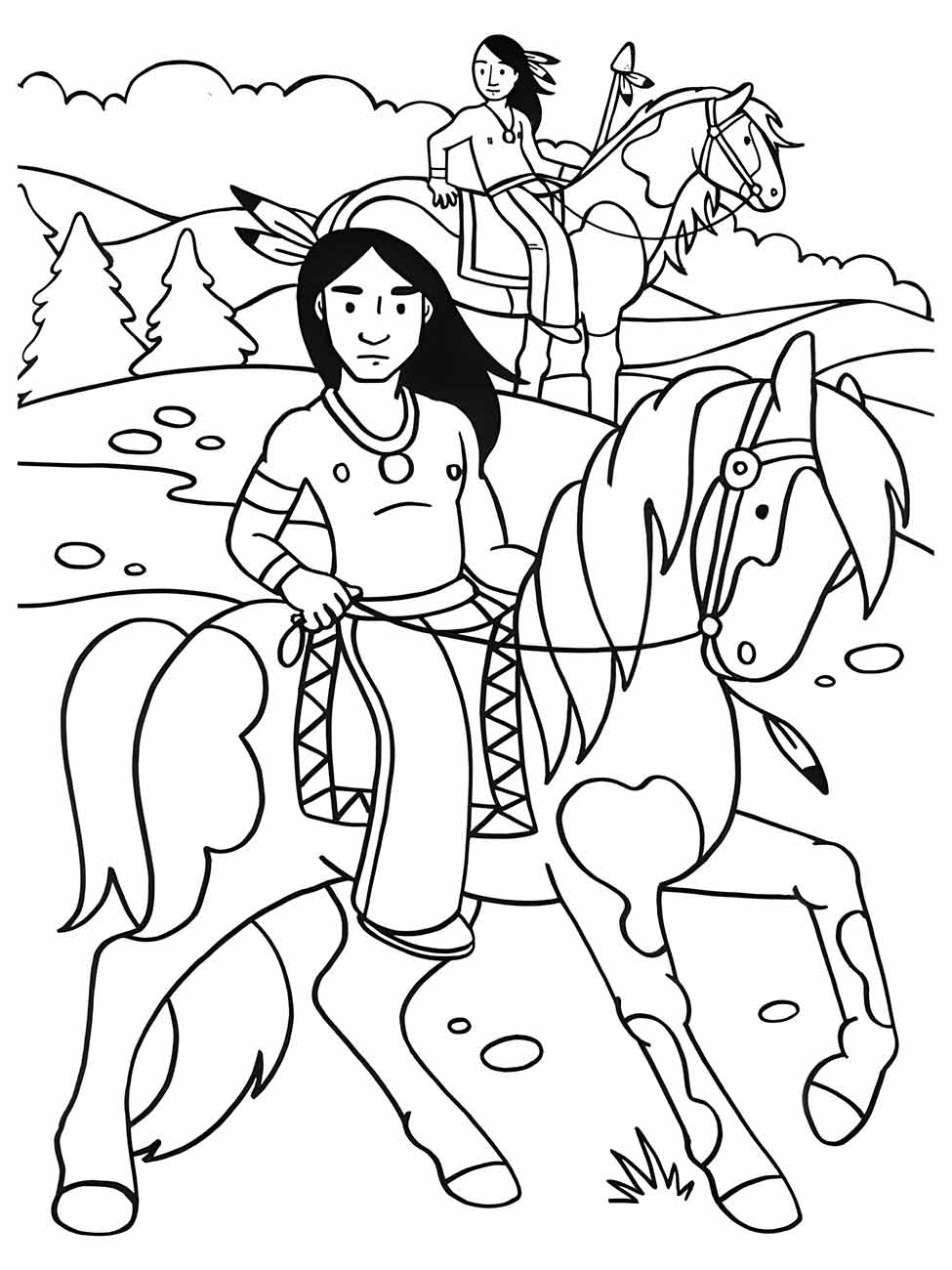 Indigenous coloring page (13)