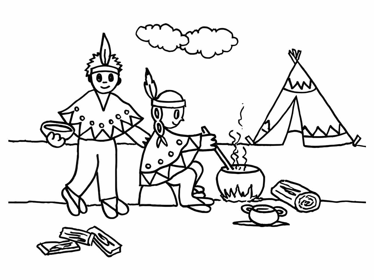 Indigenous coloring page (16)