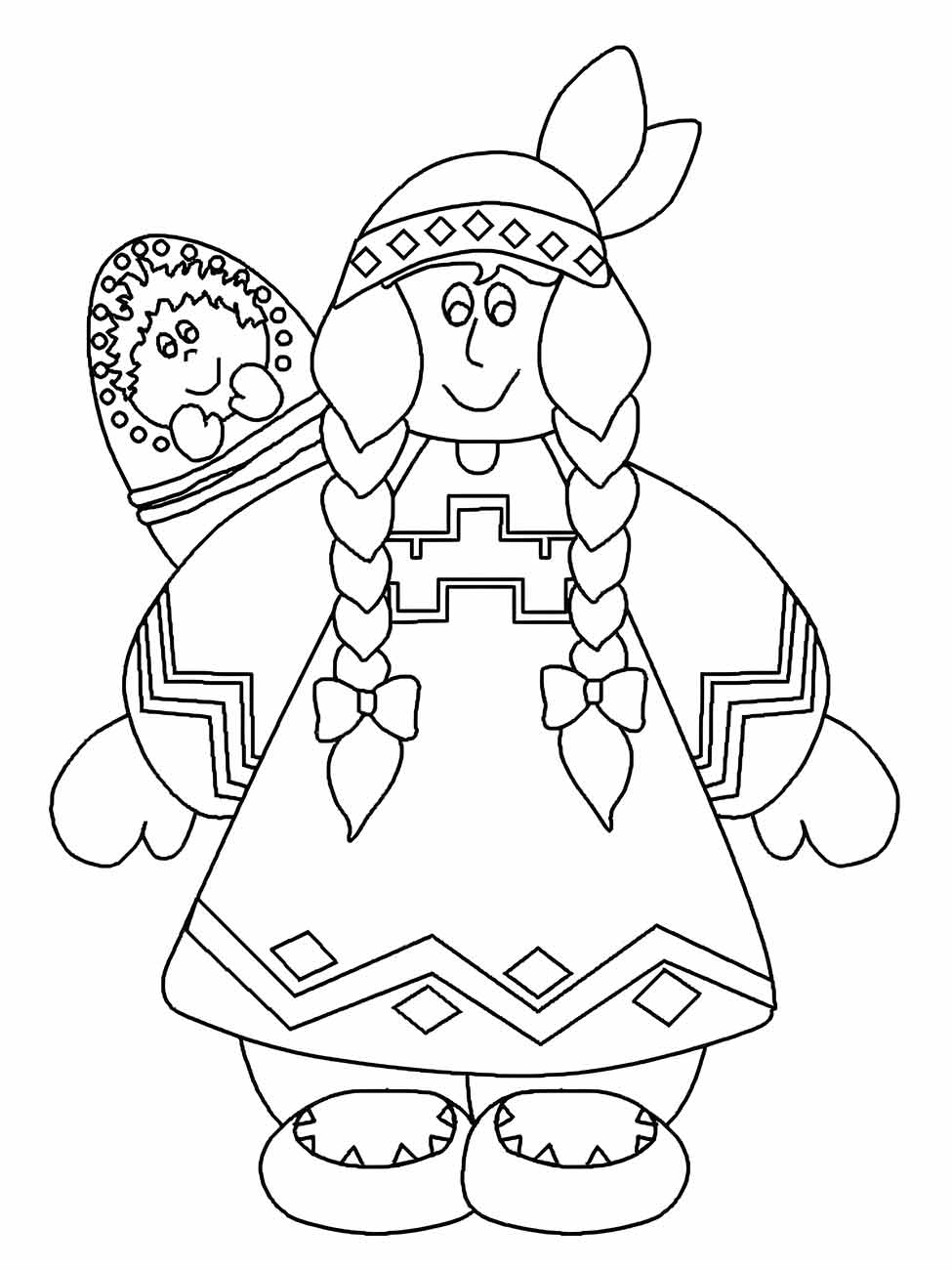 Indigenous coloring page (18)