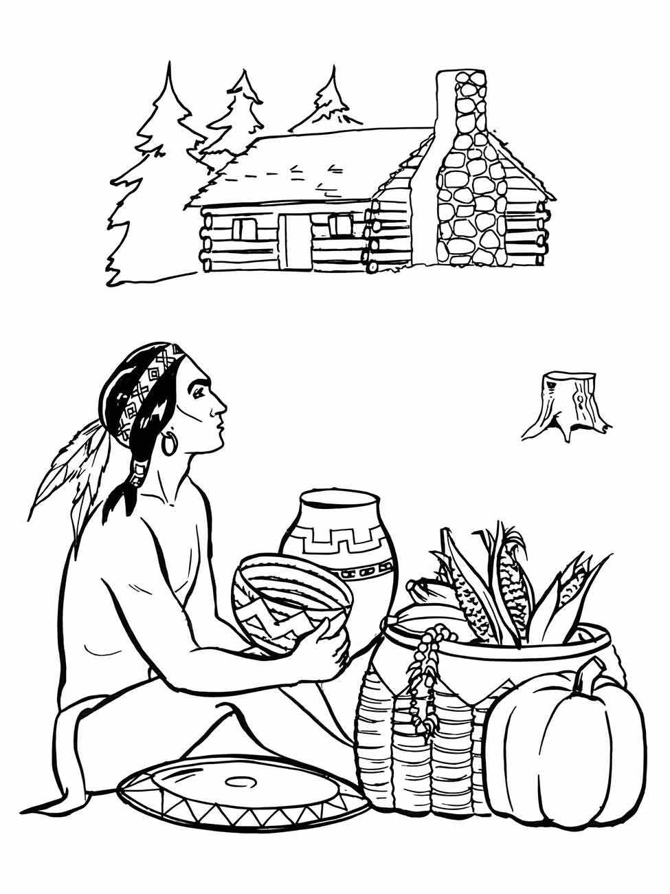 Indigenous coloring page (19)