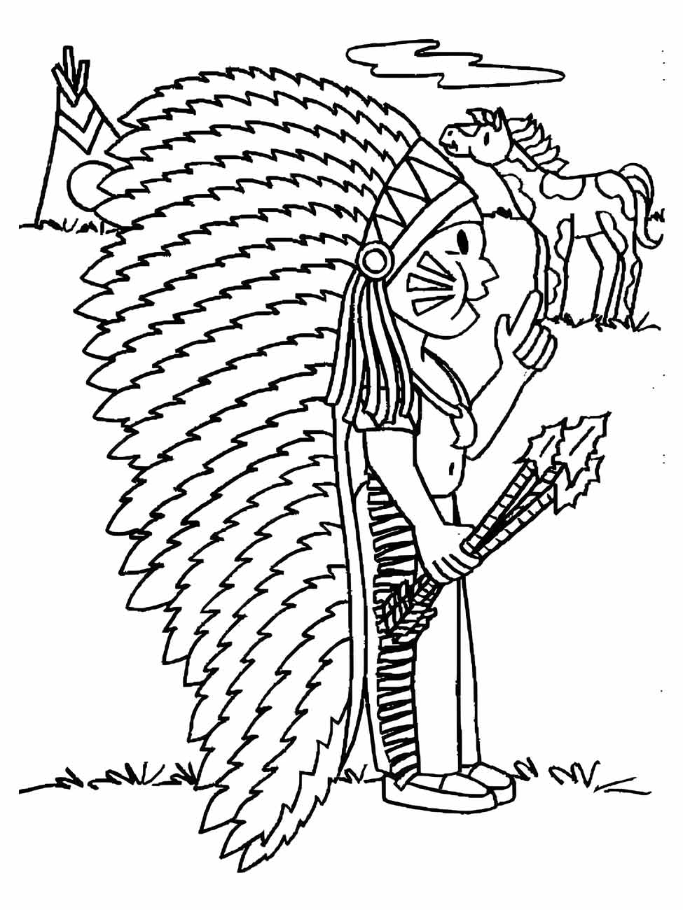 Indigenous coloring page (21)