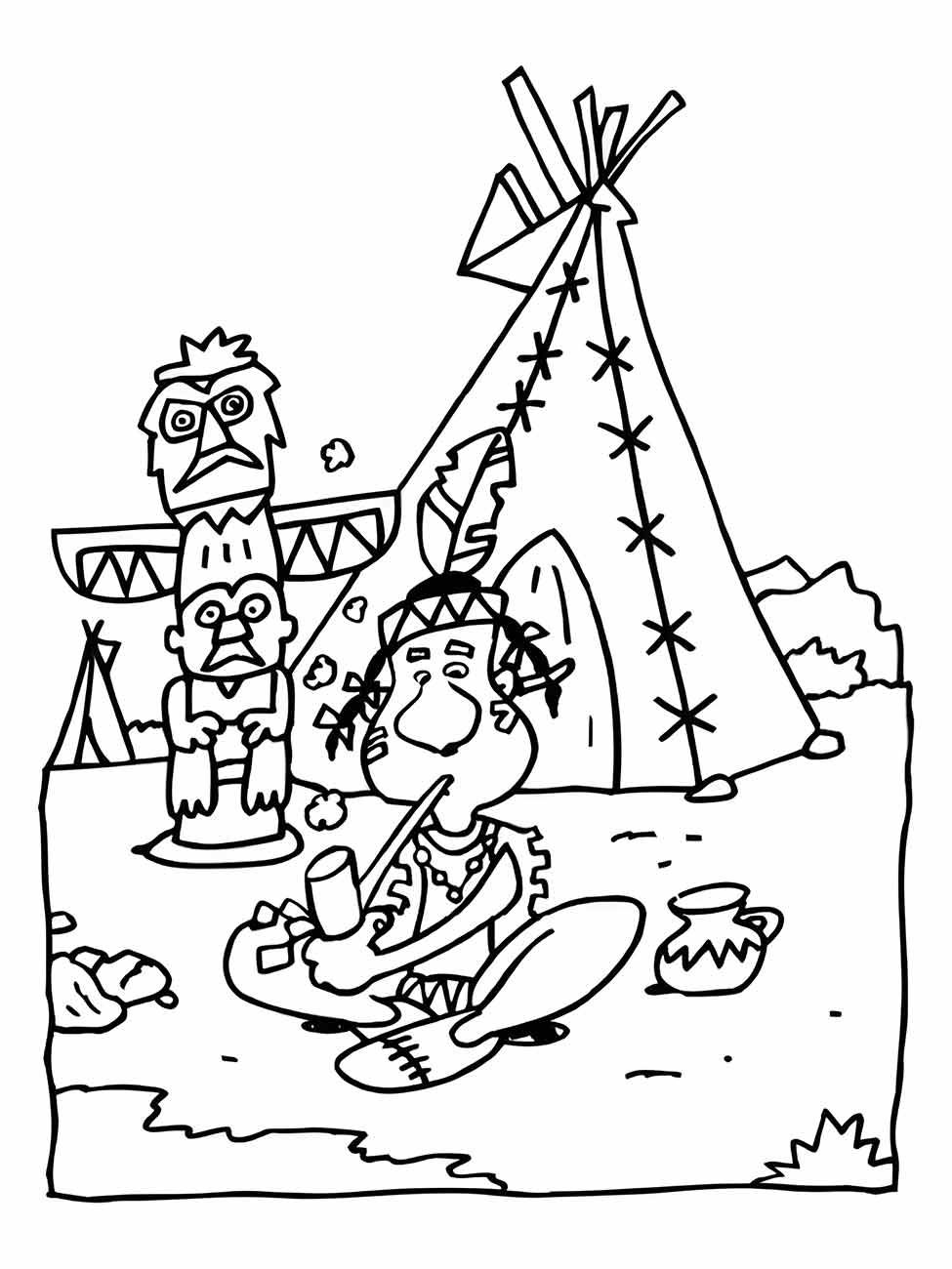 Indigenous coloring page (22)