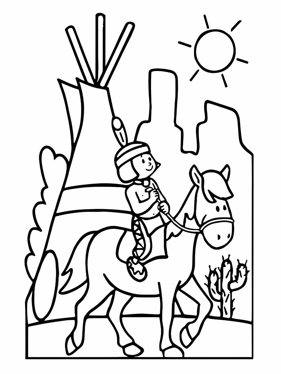 Indigenous coloring page (23)