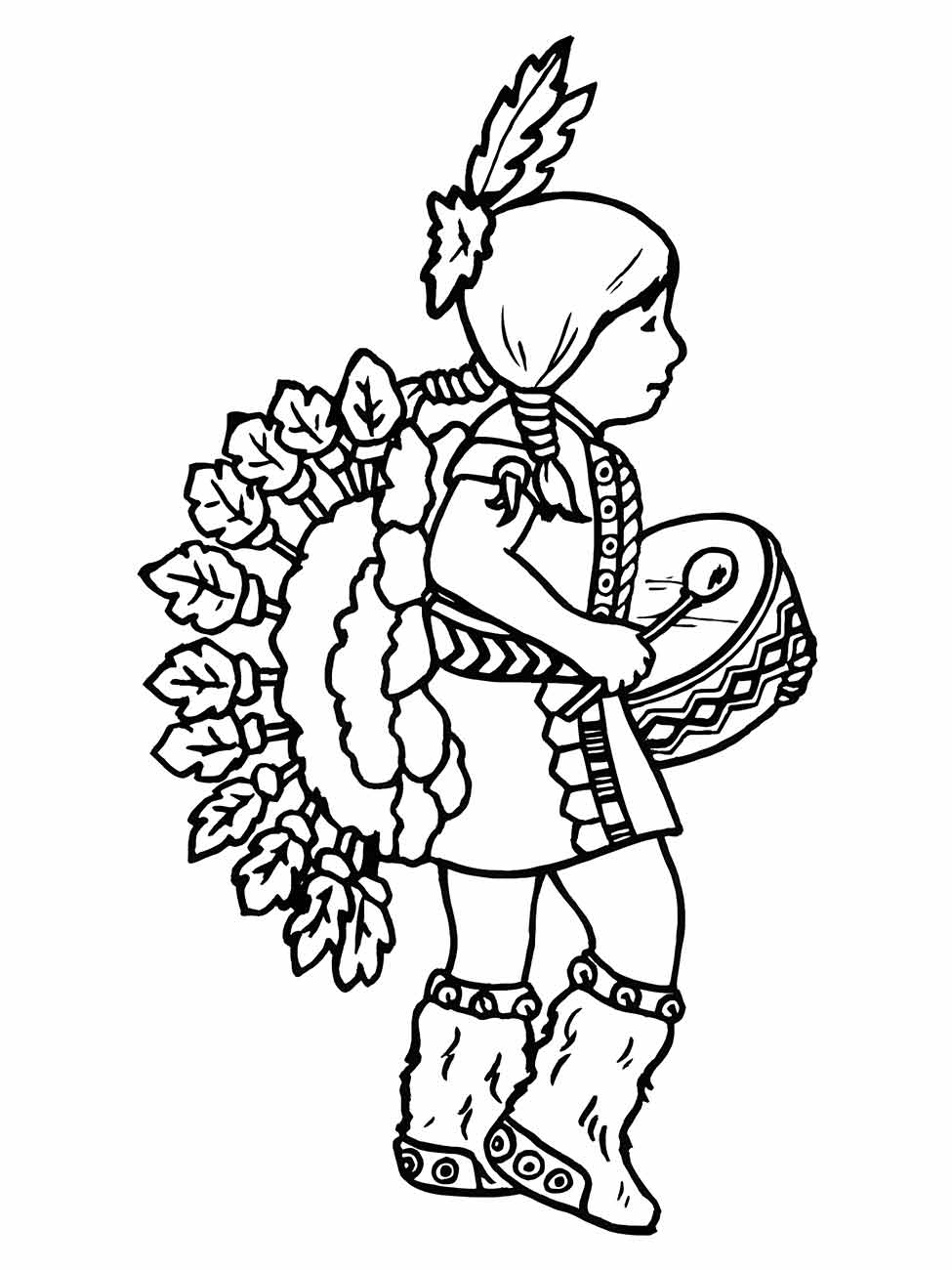 Indigenous coloring page (38)