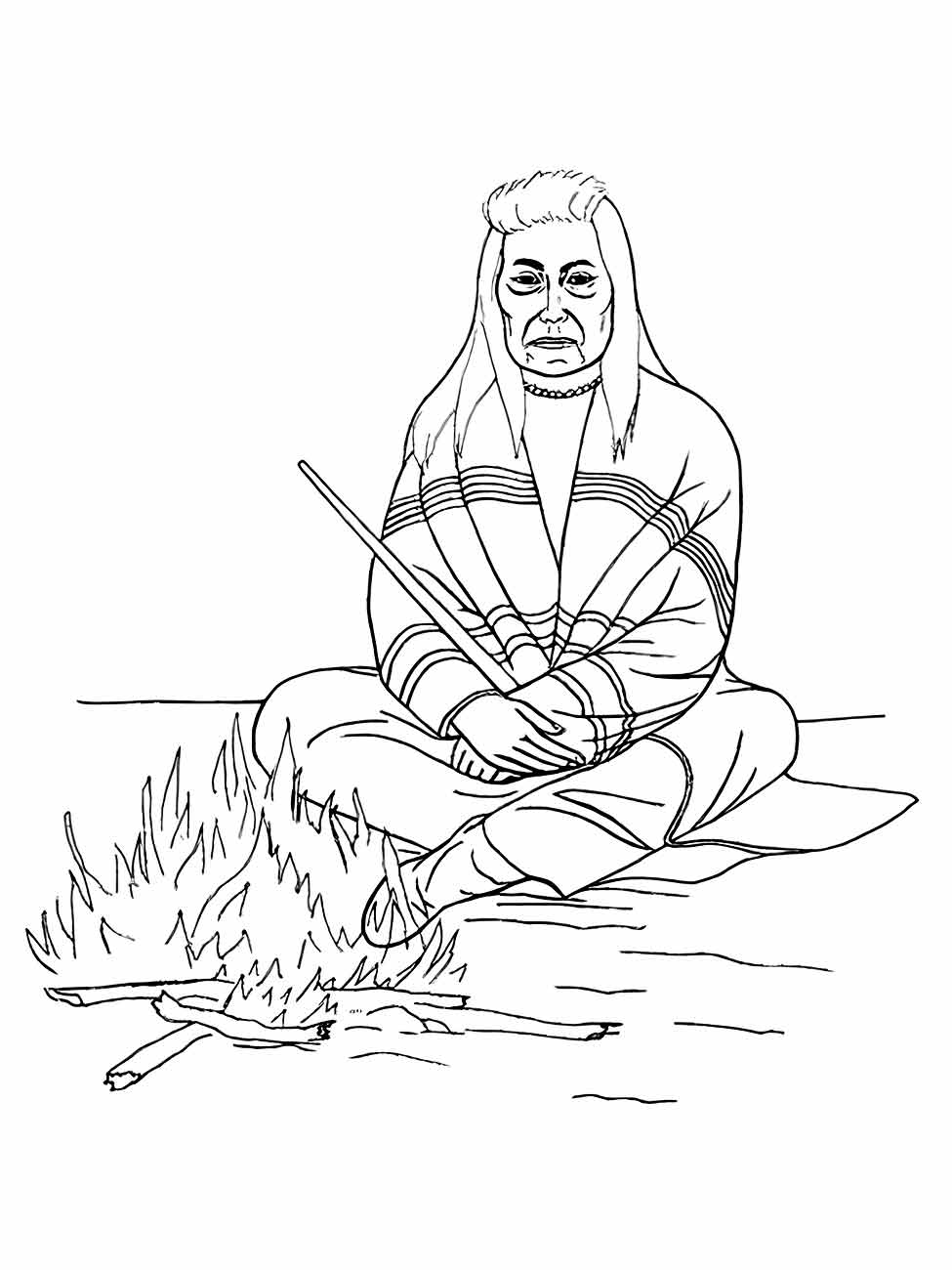 Indigenous coloring page (40)