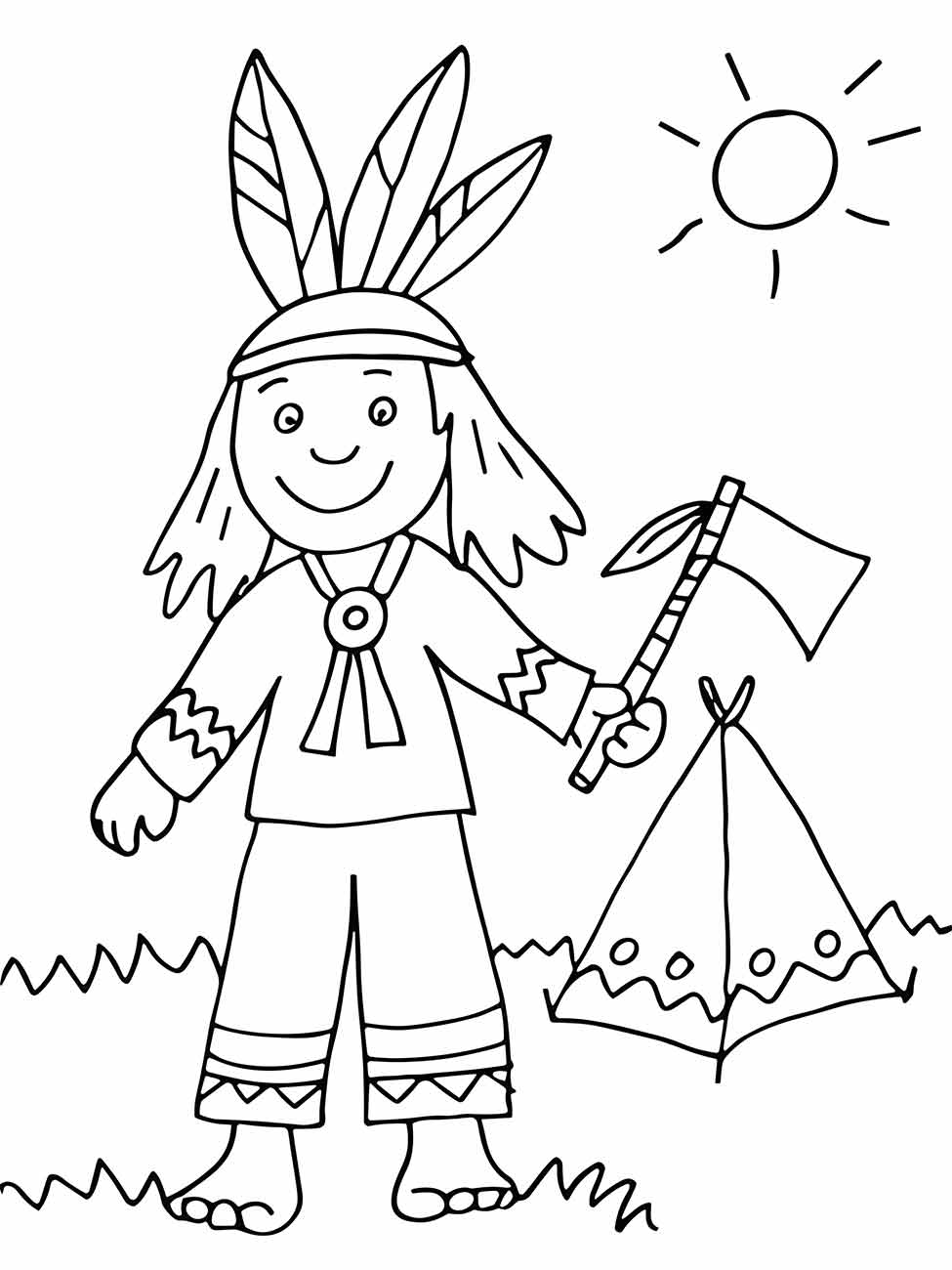 Indigenous coloring page (50)