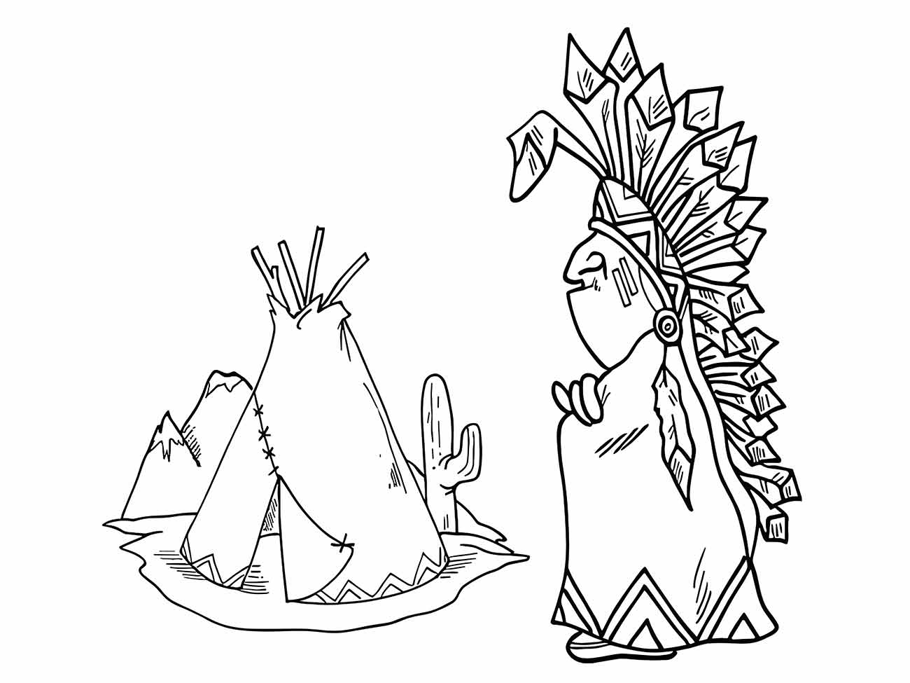 Indigenous coloring page (51)