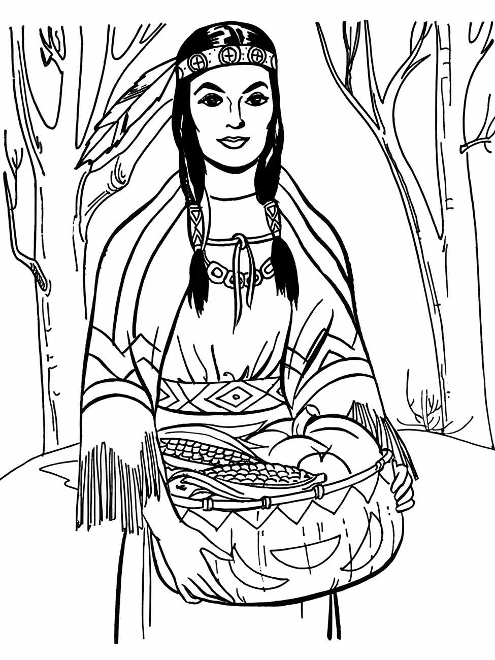 Indigenous coloring page (7)