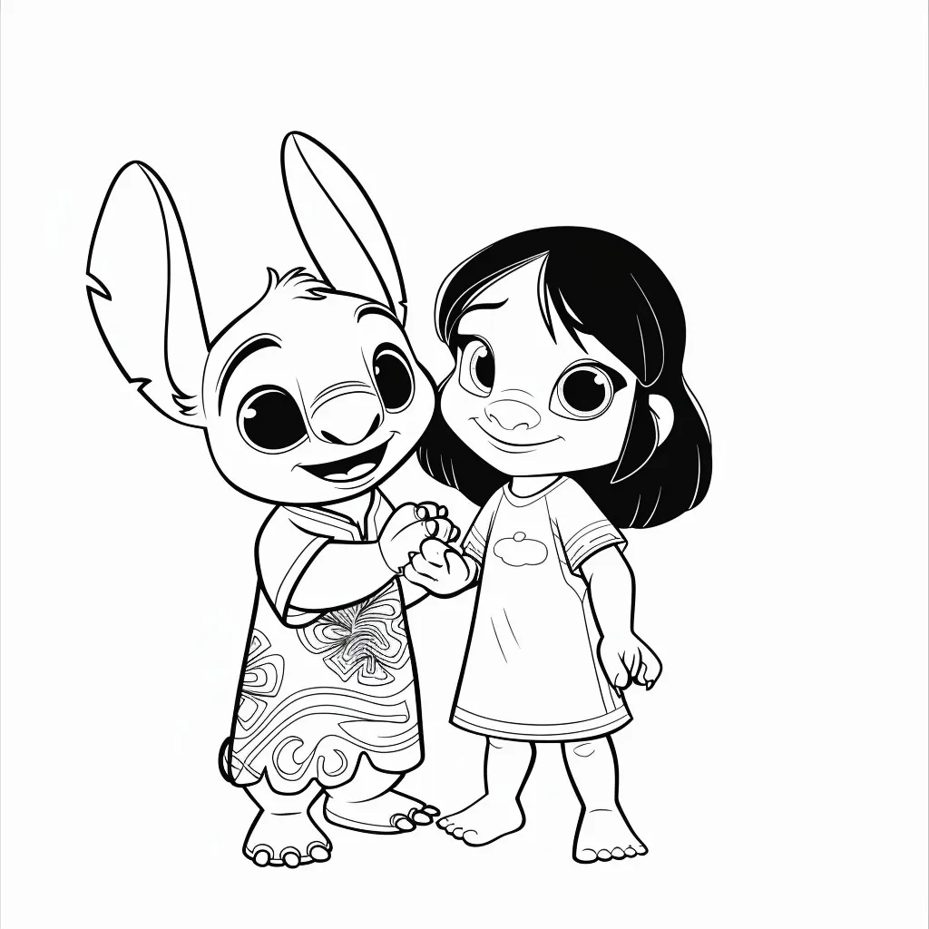 Lillo and Stich coloring page (1)