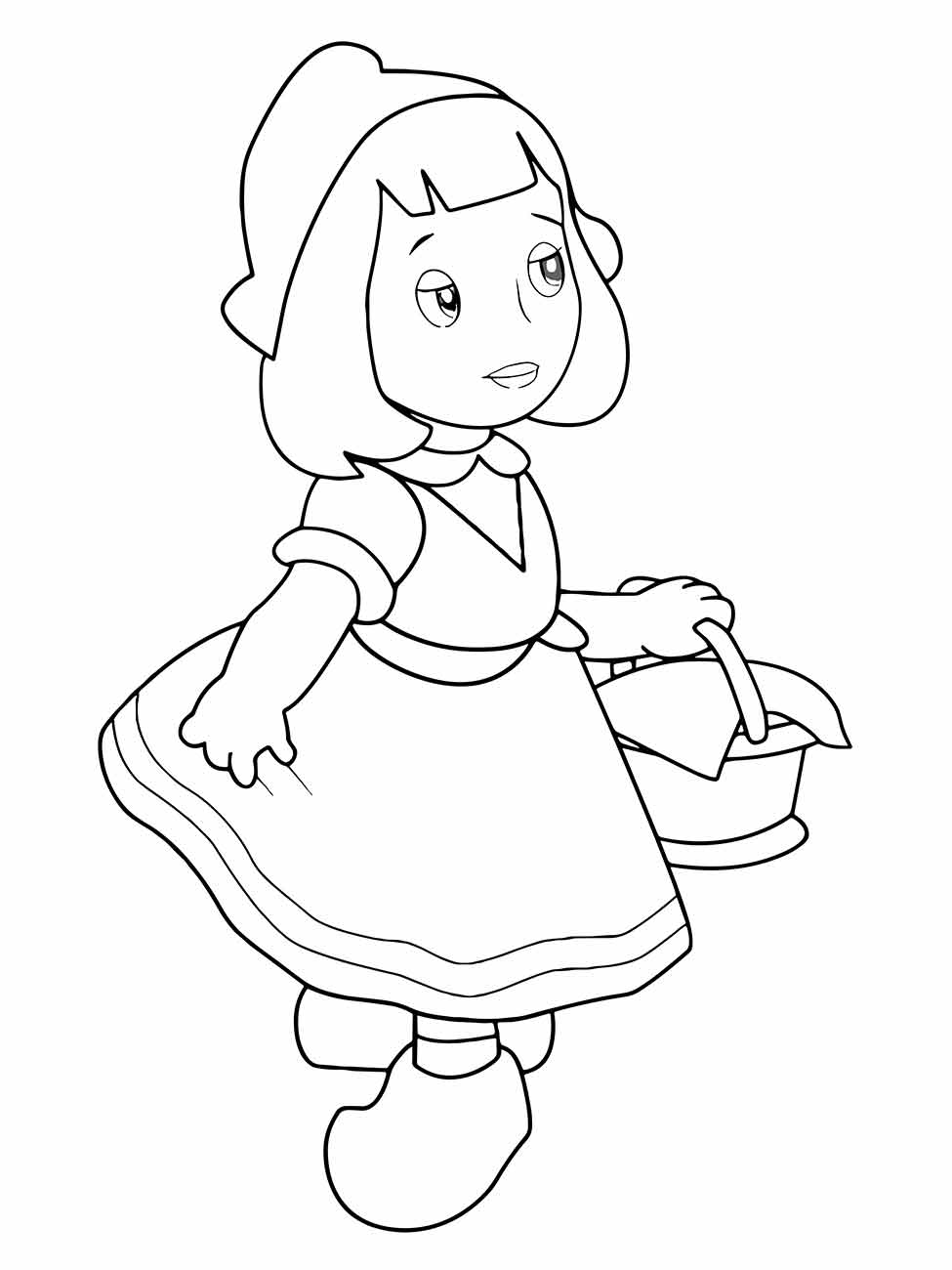 Little red hat coloring page (1)