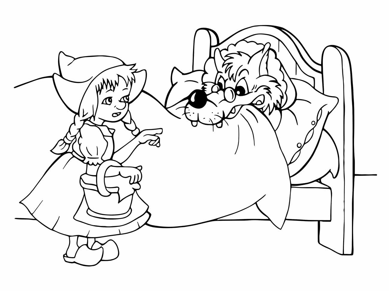 Little red hat coloring page (10)