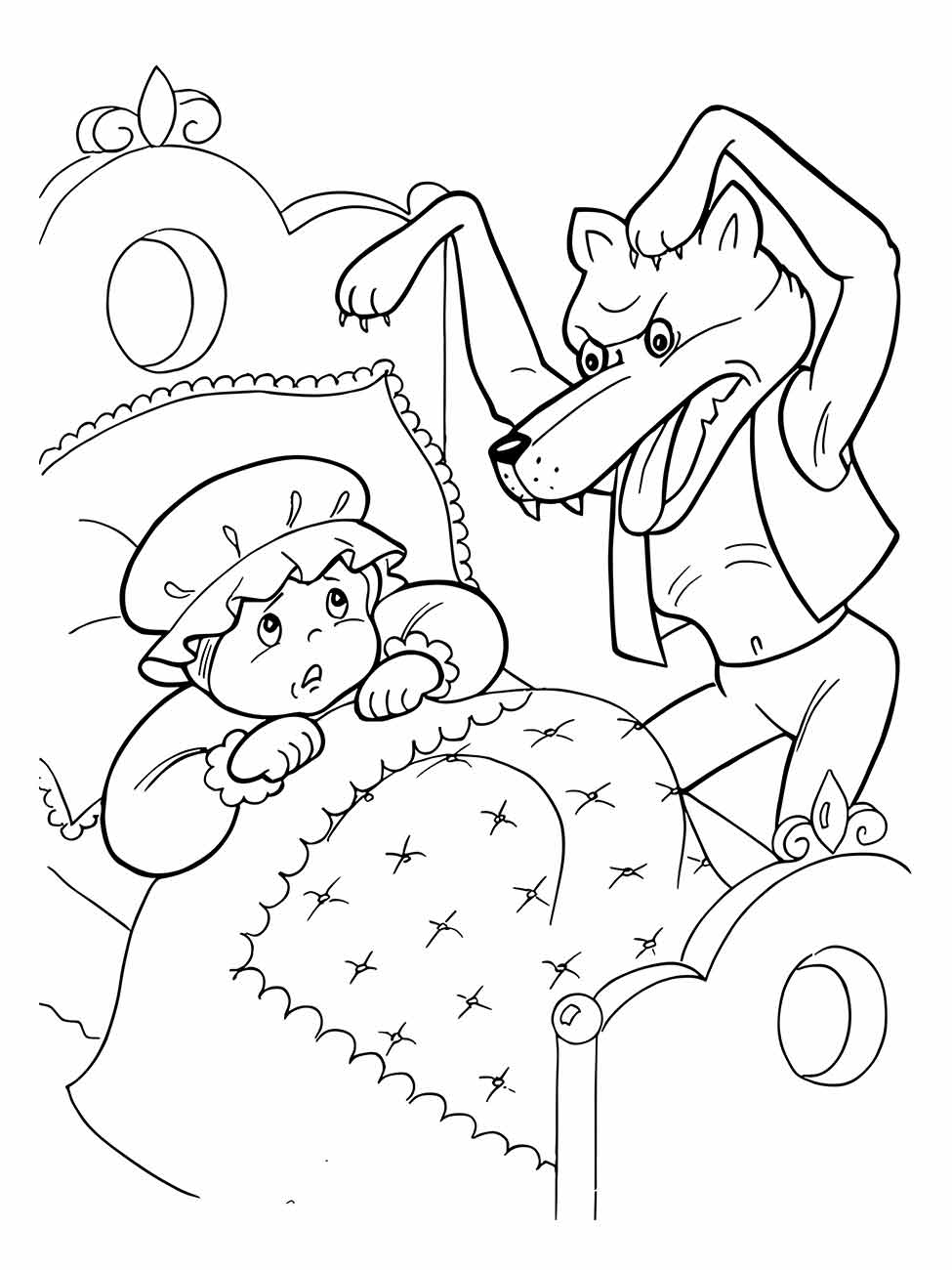 Little red hat coloring page (11)