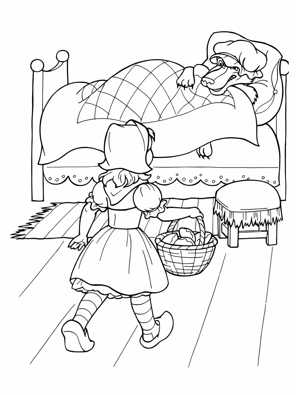 Little red hat coloring page (14)