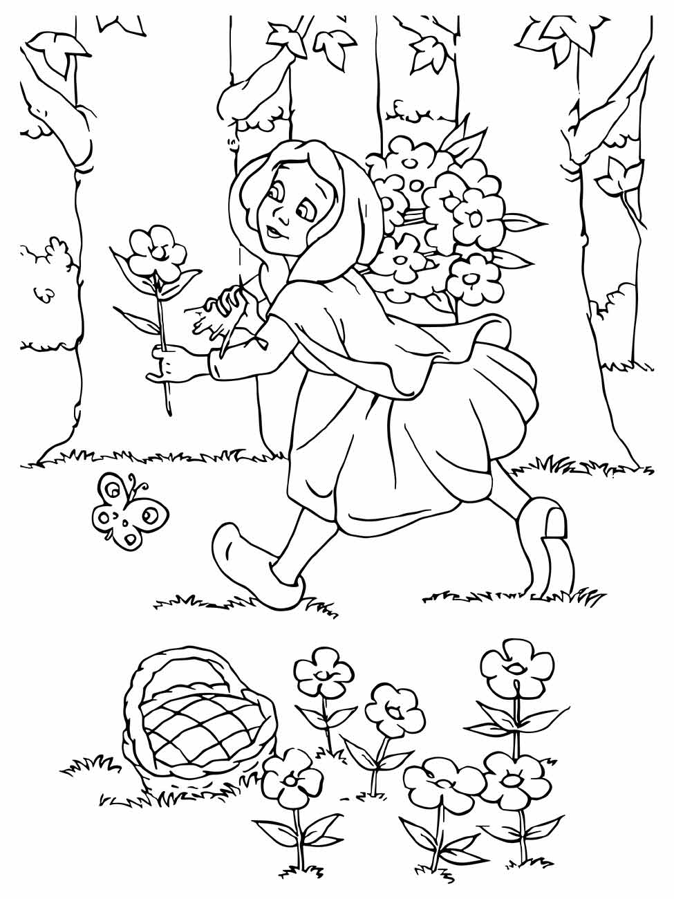 Little red hat coloring page (17)