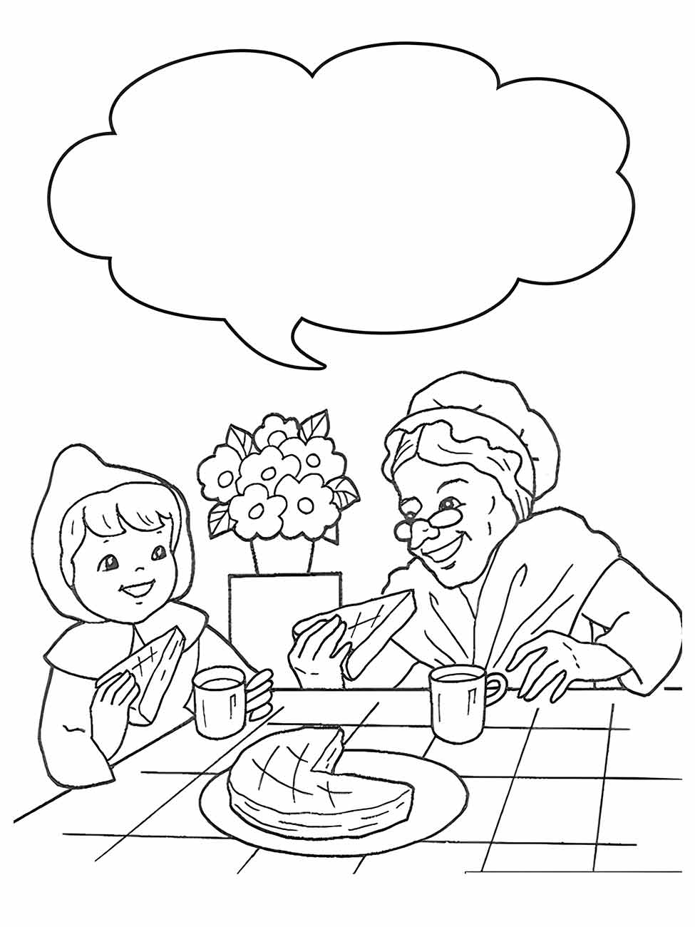 Little red hat coloring page (18)