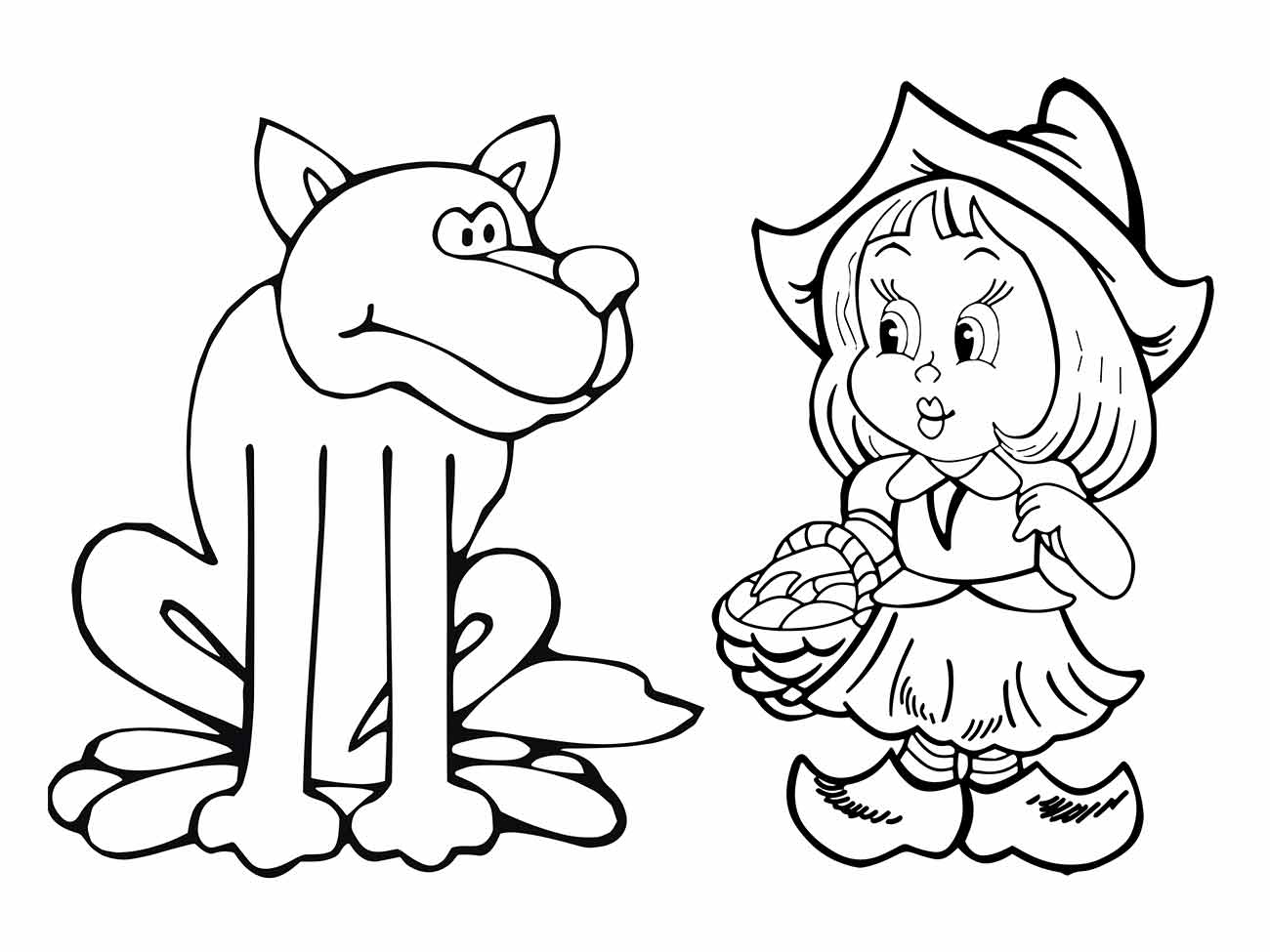 Little red hat coloring page (20)