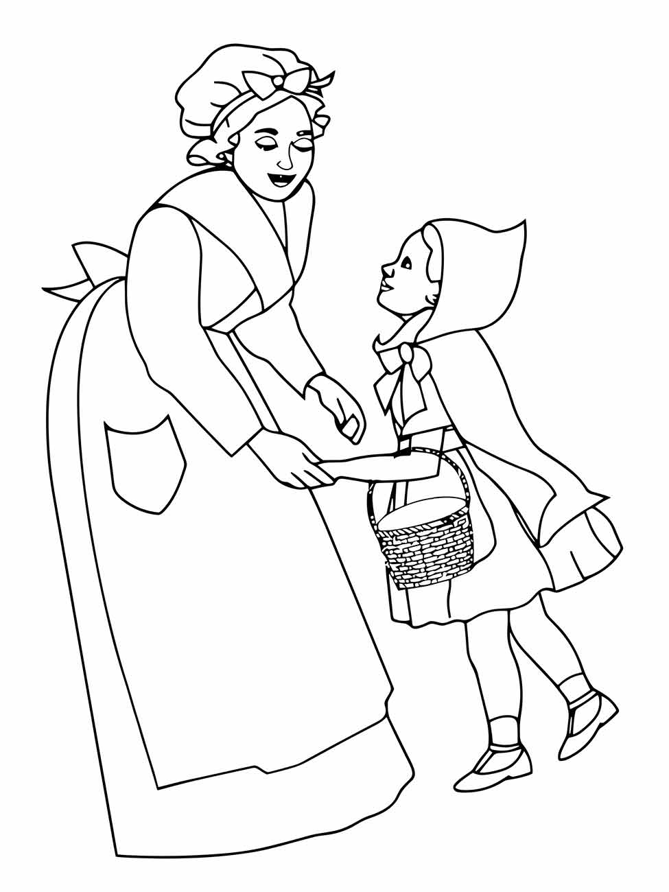 Little red hat coloring page (21)