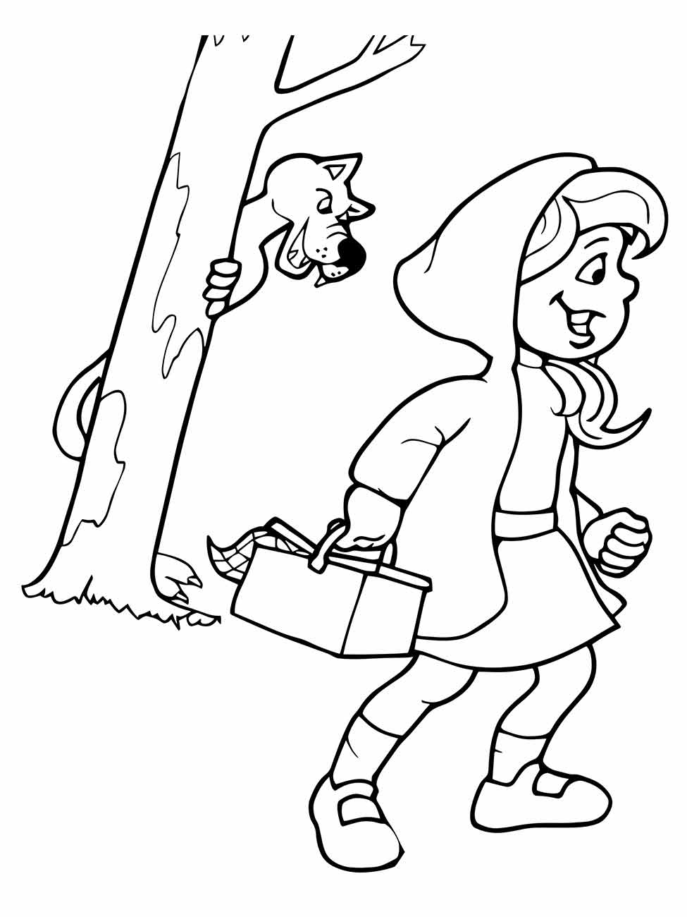 Little red hat coloring page (22)