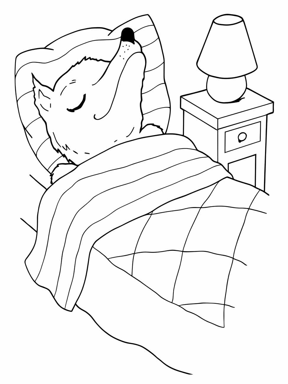 Little red hat coloring page (24)