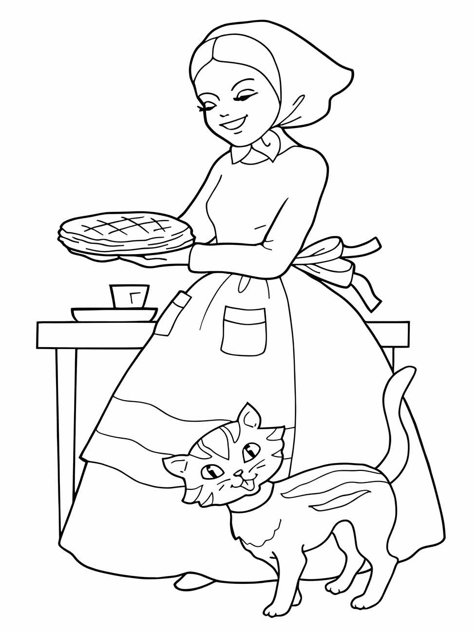 Little red hat coloring page (25)