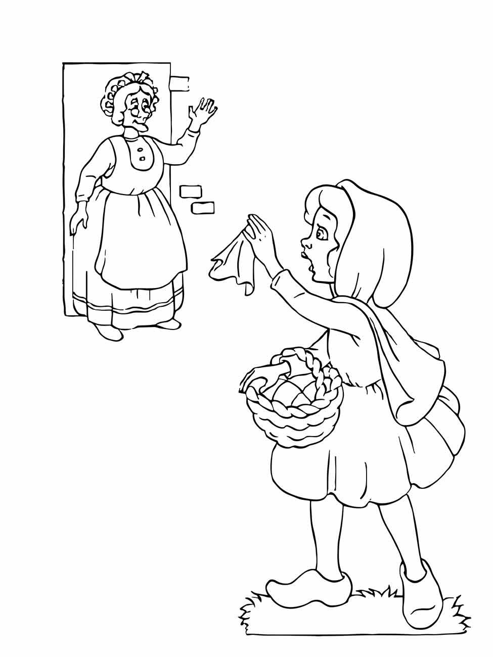 Little red hat coloring page (26)