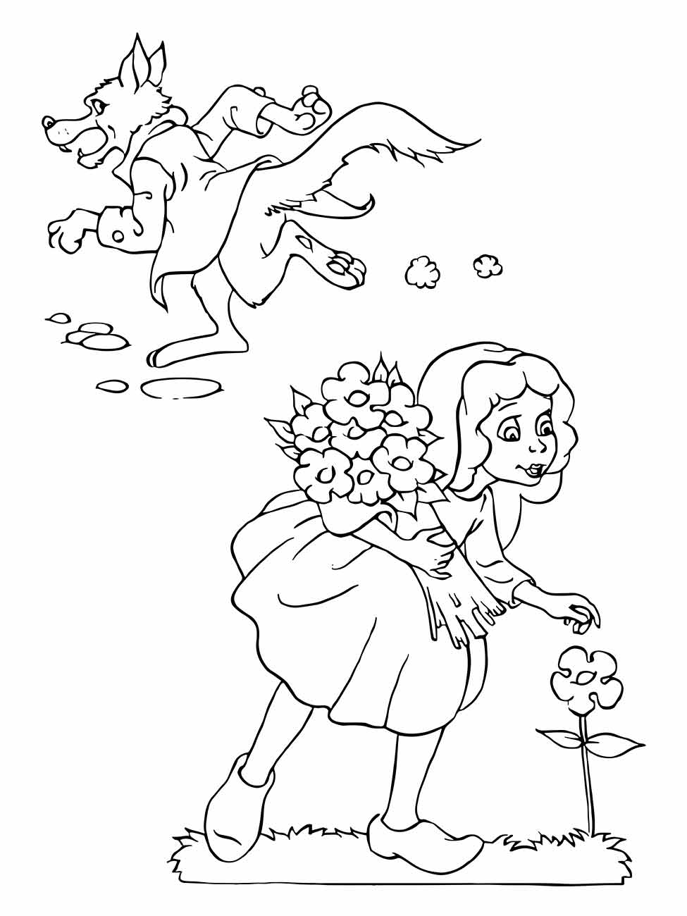 Little red hat coloring page (27)