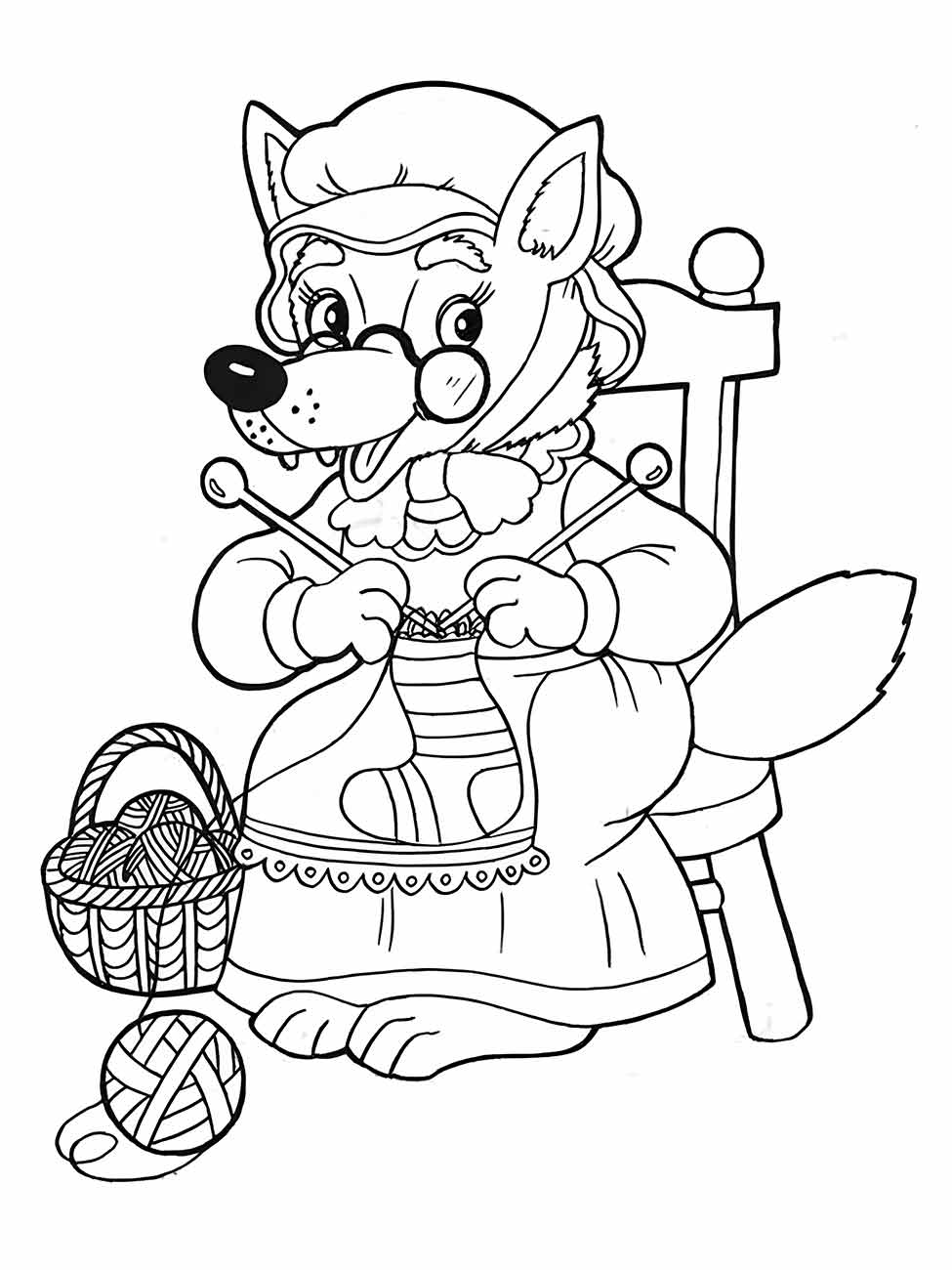 Little red hat coloring page (29)