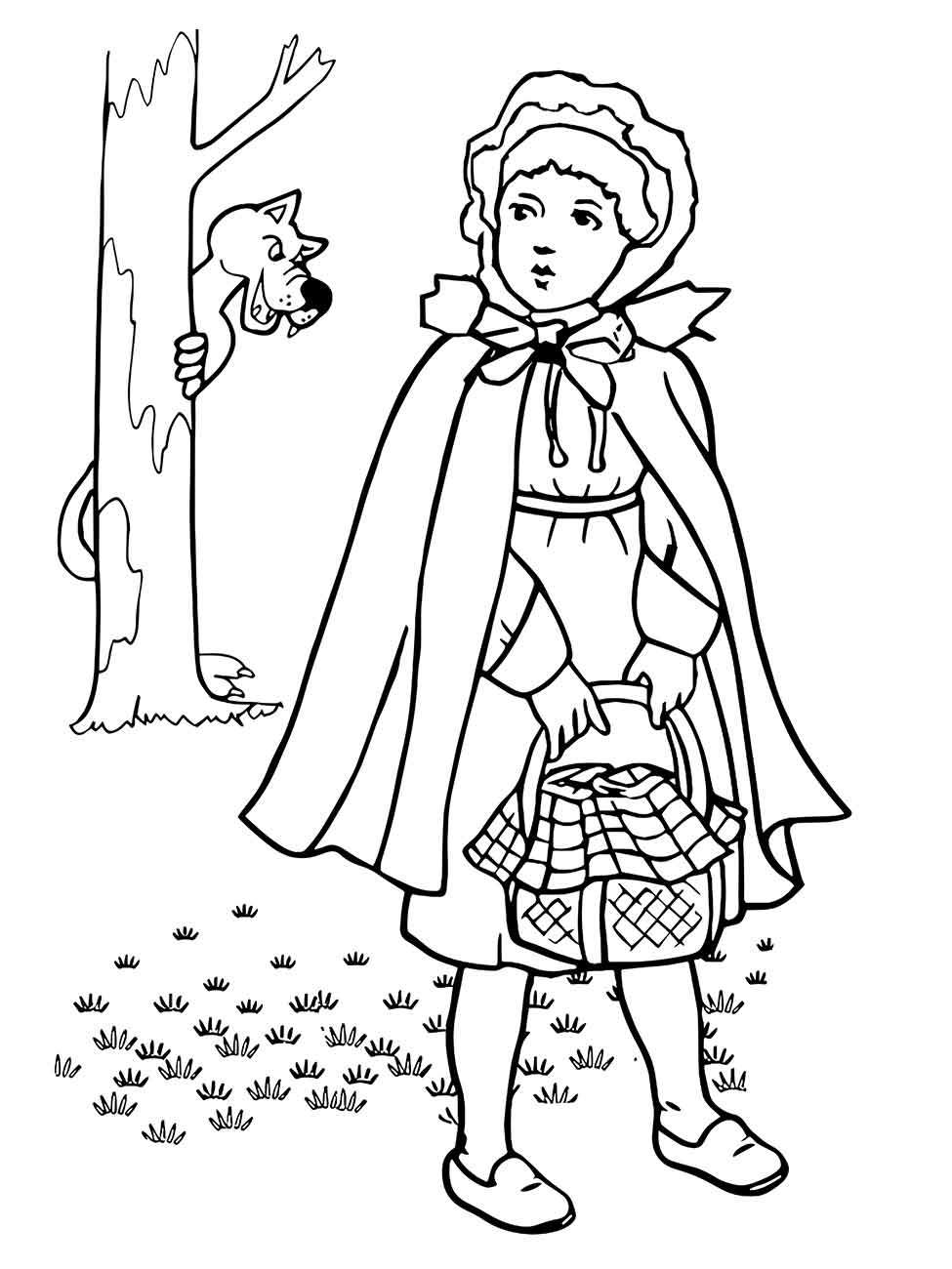 Little red hat coloring page (30)