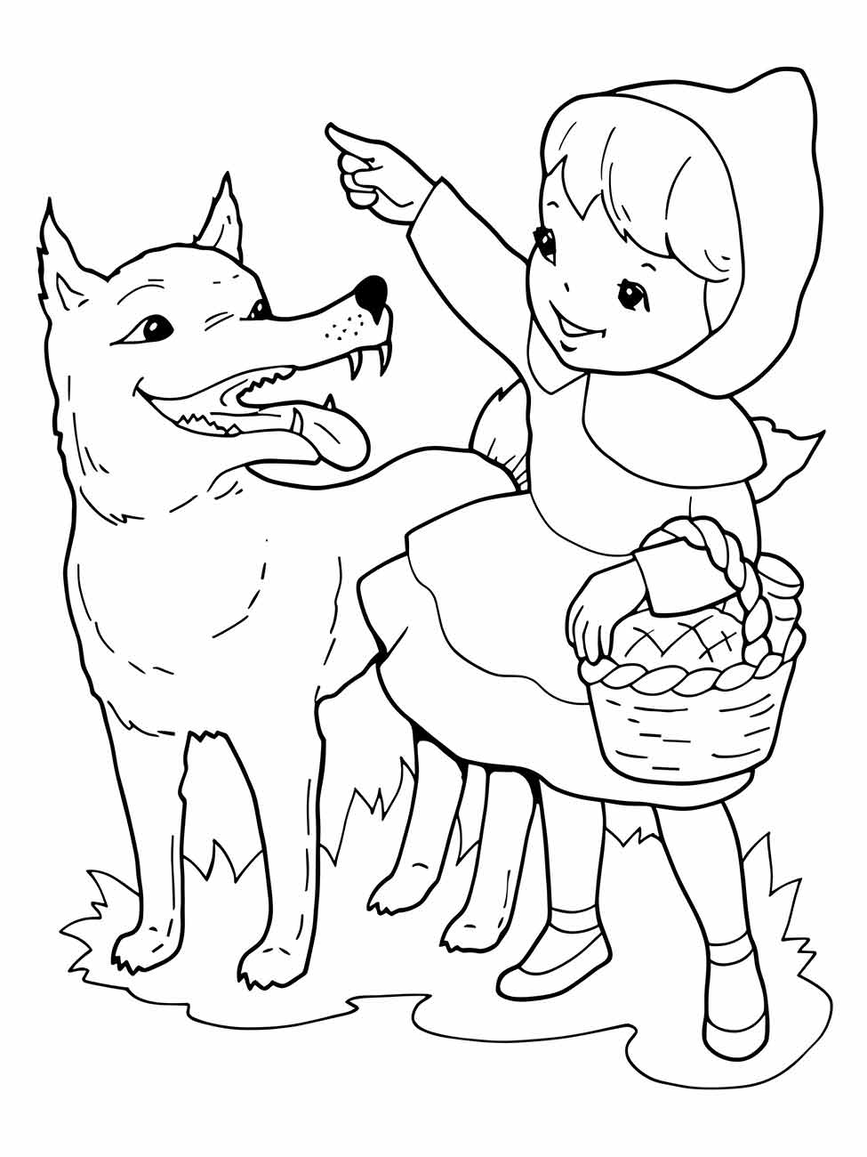 Little red hat coloring page (7)