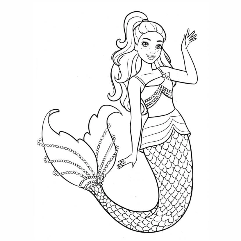 Mermaid coloring page (1)