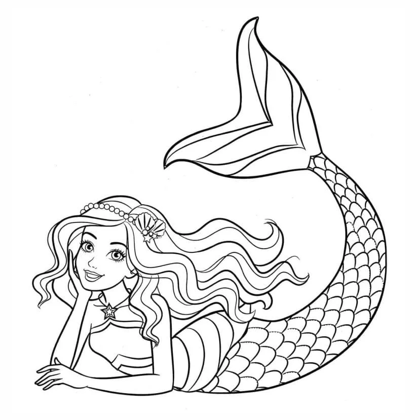 Mermaid coloring page (11)