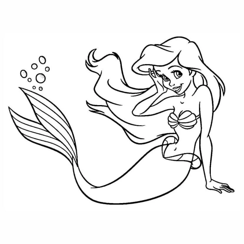 Mermaid coloring page (12)