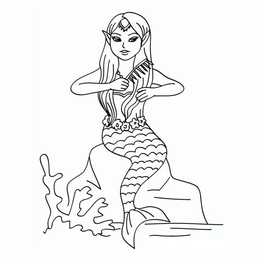 Mermaid coloring page (13)