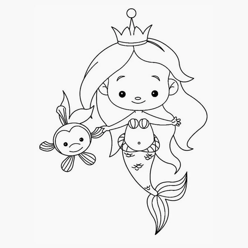 Mermaid coloring page (14)