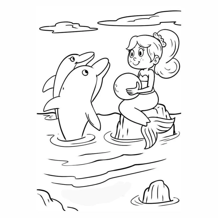 Mermaid coloring page (16)