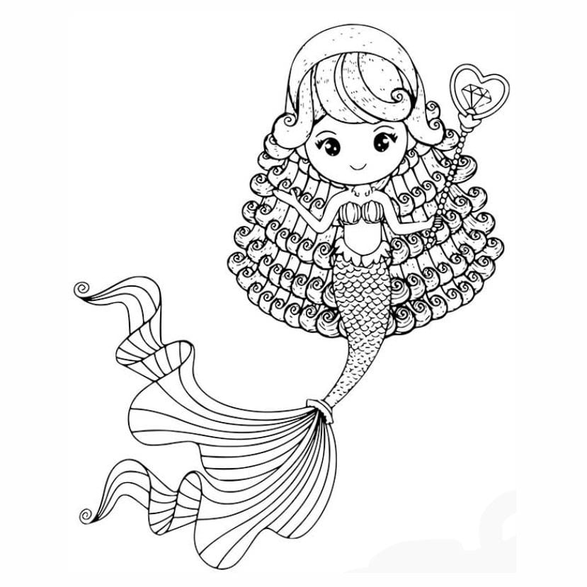 Mermaid coloring page (17)