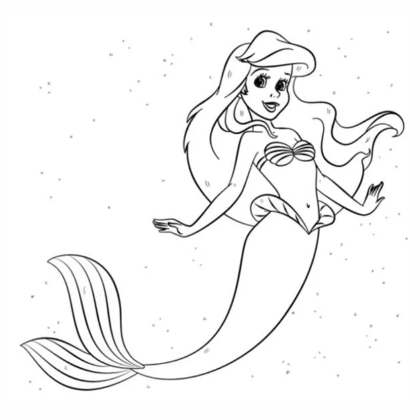 Mermaid coloring page (2)