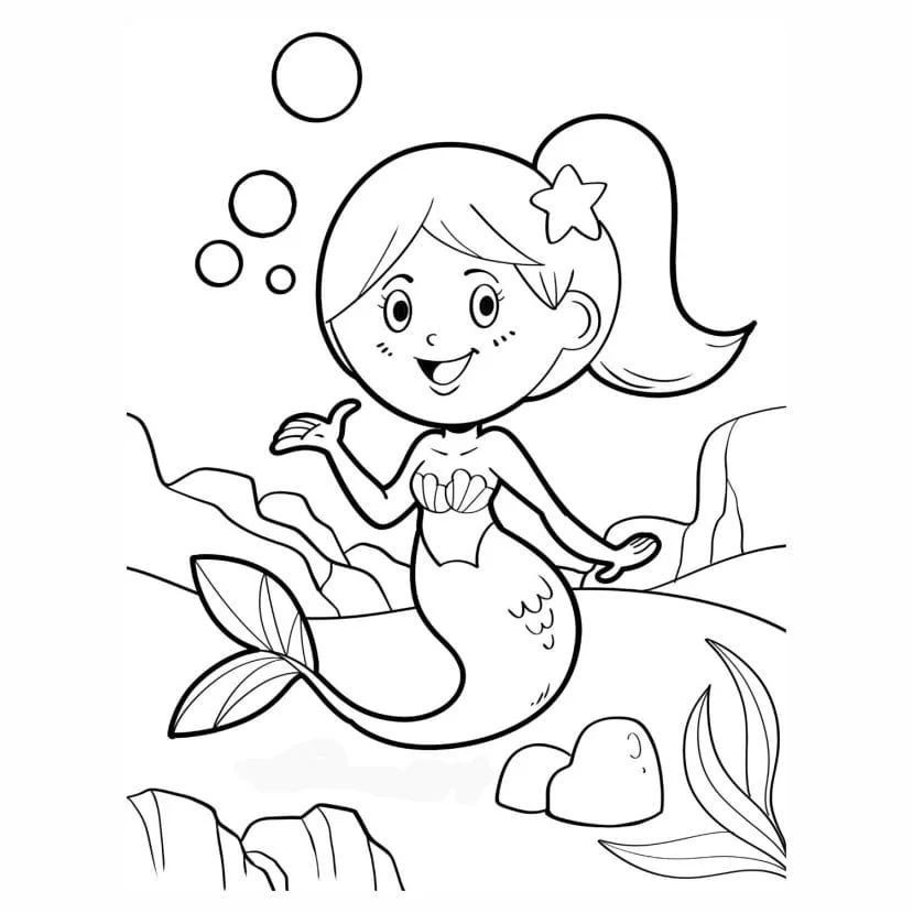 Mermaid coloring page (20)